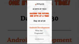 Day 20: What are Fragments? 📱💡 #30daysoftech  #androiddevelopment  #codingjourney
