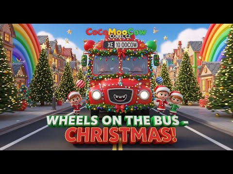 Wheels on the Bus Christmas 🎄| Christmas Santa Wheels on the Bus song | CocoMooCow Nursery Rhymes
