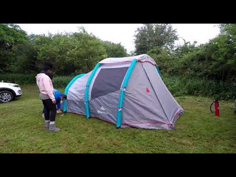 Quechua air seconds 4.1 XL family camping tent set up
