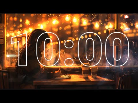 10 Minute Lo-Fi Timer ⏱️ | Short Focus & Study Countdown  | Big Numbers Countdown with LoFi Tracks