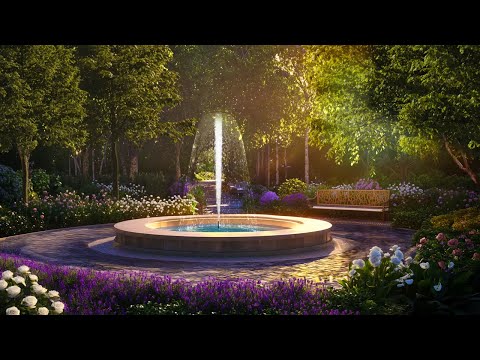 Ambient Nature and Fountain Sounds for the Ultimate Relaxation and Stress Relief | 4k Ultra HD