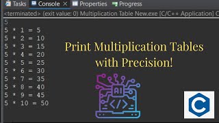 C Programming Mastery: Print Multiplication Tables with Precision! 🖥️💡 | Coding Tutorial