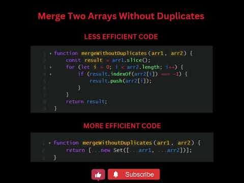 Merging two arrays without duplicates.#javascript#coding#programming#shorts#ytshorts#webdevelopment