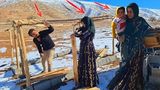 *Building Dreams in the Cold: Fatemeh & Amir Brave the Snow to Create Their Cabin**