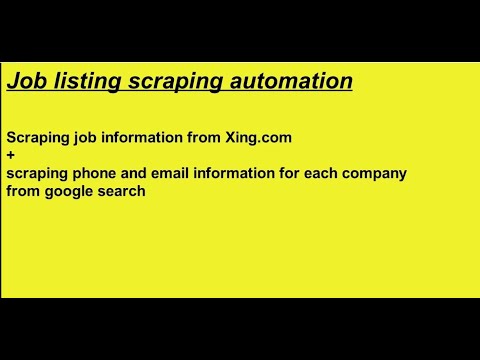 uipath - scraping job listing from Xing.com and related phone number / email from google search