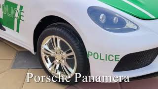 PORSCHE PANAMERA DUBAI POLICE RIDE ON CAR 12V TWO SEATER OFFICIALLY LICENSED
