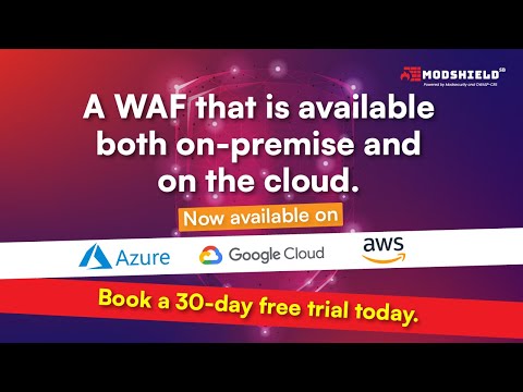ModshieldSB -Now Available On Google Cloud, AWS and Microsoft Azure | Web Application Firewall