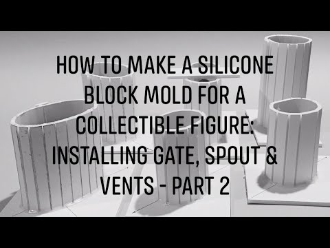 How To Make a Silicone Block Mold For a Collectible Figure: Installing - Gate, Spout & Vents Part 2