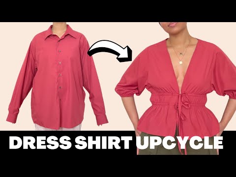 DIY Summer Upcycle | Convert Men's Shirt into Stylish Women's Bow Peplum Top