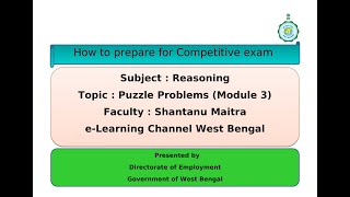 Reasoning : Puzzle Problems (Module 3)