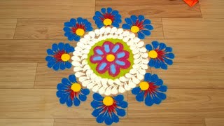 Diwali beautiful Rangoli design | Multi colored Rangolis | Creative diwali rangoli | Trendyanimation