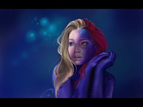 MYSTIQUE fanart | x-men #tutorial #howtopaint #jenniferlawrence