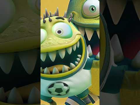 Soccer Dance with the Monsters! #soccer  #dance #kidsmusic #soccer #singing #monster #shorts #goals