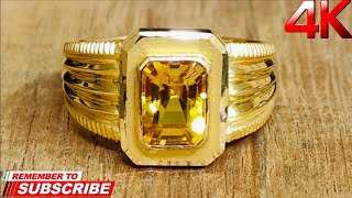 Hand Made Pushkaraj Stone Gold Ring Making For Gents _ How To Make A Pushkaraj Gold Ring Design