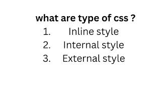 Types of css style