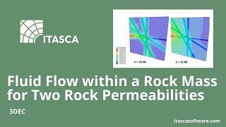 Fluid Flow within a Rock Mass for Two Rock Permeabilities | 3DEC | ITASCA Software Academy
