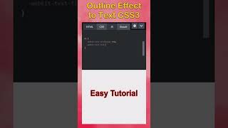 Outline Effect to Text in CSS3 | CSS Daily Tips 🤩🤩😎😁 #shorts