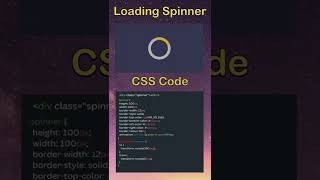 How to Create a Loading spinner in CSS3 | CSS Daily Tips 🤩🤩😎😁 #shorts