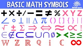 Basic Math Symbols | Math Symbols Explained | Arithmetic, Algebra, Geometry, Numbers | Aster Basics