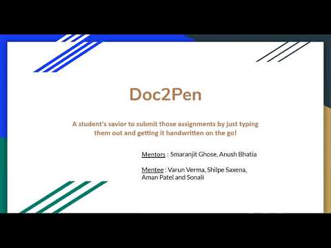 Doc 2 Pen | PSoC - 2020 | Mid Presentations