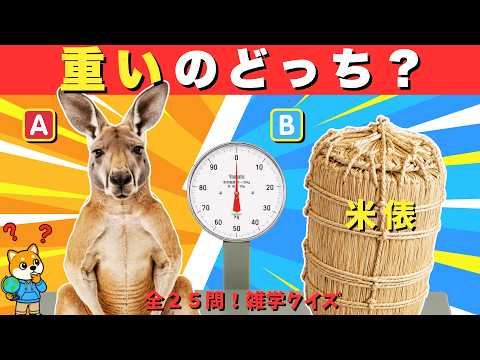 [Trivia Quiz] Is a Kangaroo Heavier Than a Bale of Rice!? 25 Questions Total