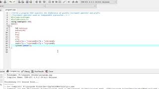 how to write a program that explains the difference of postfix and prefix increment operator.
