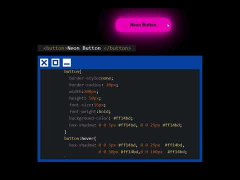 How to create a Neon button in HTML and CSS (HTML and CSS tutorial for beginner).