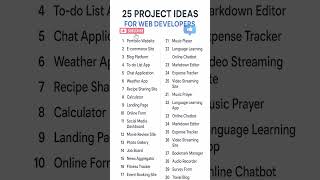 25 Web Development Project Ideas to Build in 2025 🚀 | Level Up Your Coding Skills!