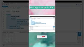 Moving Average in SQL | SQL Shorts #sqlshorts #datascienceshorts #satyajitpattnaik
