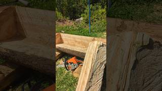 DIY log bench for my campfire.#stihl #woodcarving #shorts #subscribe #art #creative #subscribe #ypu