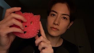 *Extra* Slow Anticipatory ASMR (Sponge squeezing, tapping, lid sounds, hand visuals)