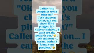 😜The Tech Support Call 💻📞.   #TechJokes #Computer #FunnyFails #ITSupport