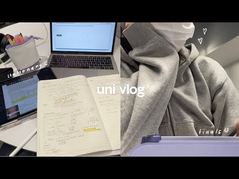 uni vlog 📓 busy finals weeks, lots of studying, late nights at the library, stationary haul, burnout