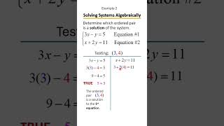 Solve Linear Systems Algebraically by Plugging in Ordered Pairs | Quick & Easy Method! 🔍 Example 2