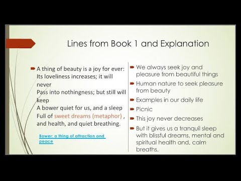 Endymion by John Keats in Urdu and English Themes, Explanation, Litet Devices, Symbols