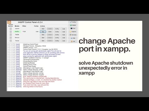 change port 80 in xampp. Apache shutdown unexpectedly, port 80 in use by unable to open process