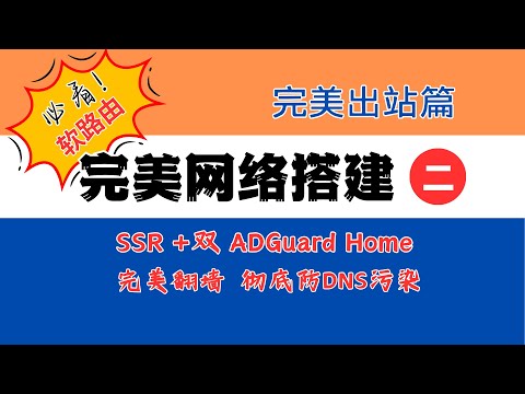 完美网络搭建2：出站（完美翻墙 SSR + 双 ADGuard Home 彻底防DNS污染），openClash、PassWall、SmartDNS。