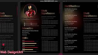 Give Me Love 4 Gradient Design with Expanded Contact Info Resume Template 12 second reel