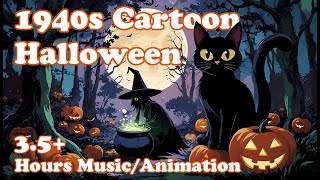 1940s Cartoon Halloween Ambience 🎃 3.5 Hours | Nostalgic Music for Mood, Sleep, Study & Relaxation