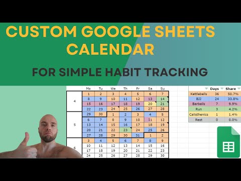 Custom Google Sheets Calendar: Easy Daily Habit Tracking