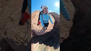 MEMORIAL - Mom releases son's ashes while BASE jumping #youtubeshorts #memories #moab #mom #feeling