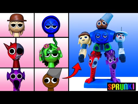 How To Make ROBOT SPRUNKI Sculptures With Clay Compilation 2