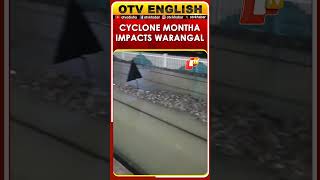 Telangana | Heavy Rainfall & Waterlogging Reported At Warangal Station Due To Cyclone Montha
