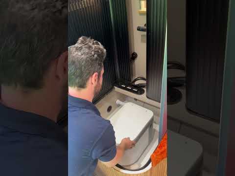 Genius hidden shower in a luxury Sprinter LWB #spacesaving#vanconversion#hiddenshower#vanlife