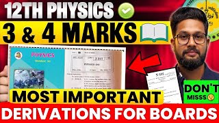 12TH PHYSICS | COMPLETE MOST IMPORTANT 3 & 4 MARKS QUESTIONS | 12TH BOARD EXAM 2026 | JR COLLEGE | 