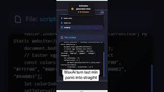 Pov:Last-min panic➡️MaxAi saves the day😏 #shortsai #techshorts #aishowcase #studyhack #aitool #ai