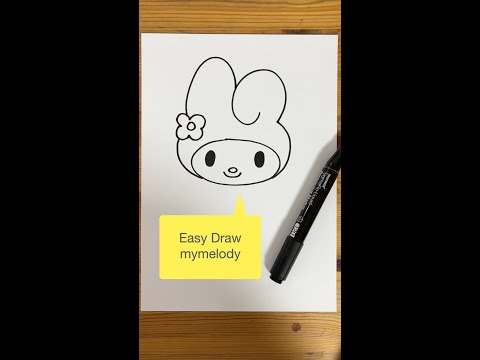 easy draw mymelody : マイメロ : 마이멜로디