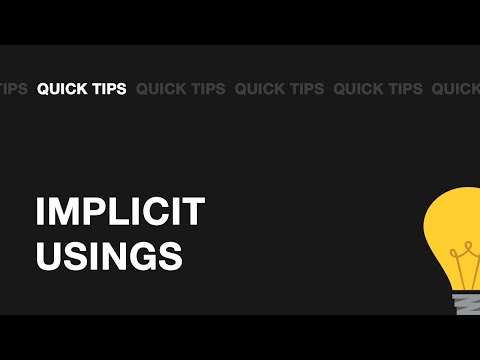 Use implicit usings to reduce number of usings in C# 10