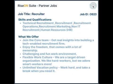 Recruiter - Full Time - Join Our Partnered Jobs Program! #careergrowth #jobs