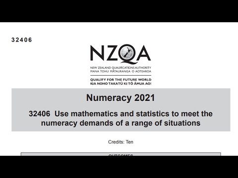 NCEA Numeracy 2021 Walkthrough | US32406